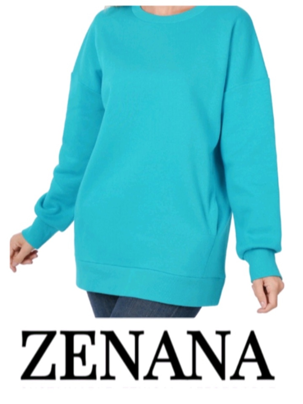 Zenana Outfitters Basic Relaxed Long Sleeve pullover Round Neck Sweatshirt